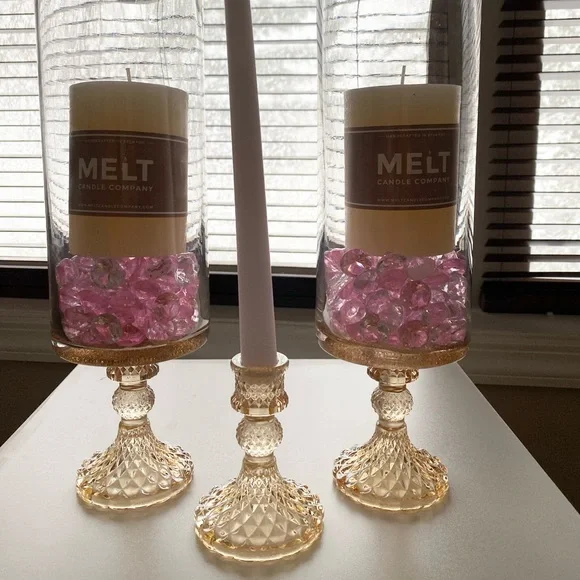 Candle Set- New Handmade Home Decor comes with New Candles + Holders - Picture 5 of 9